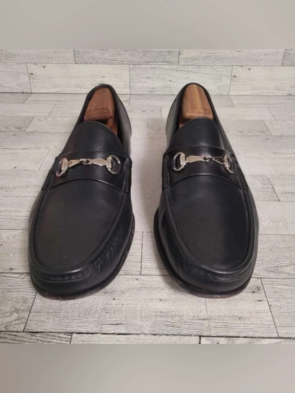 Men's Allen Edmonds Verona Black Leather Horse Bit Loafers Size 10 Italy Made